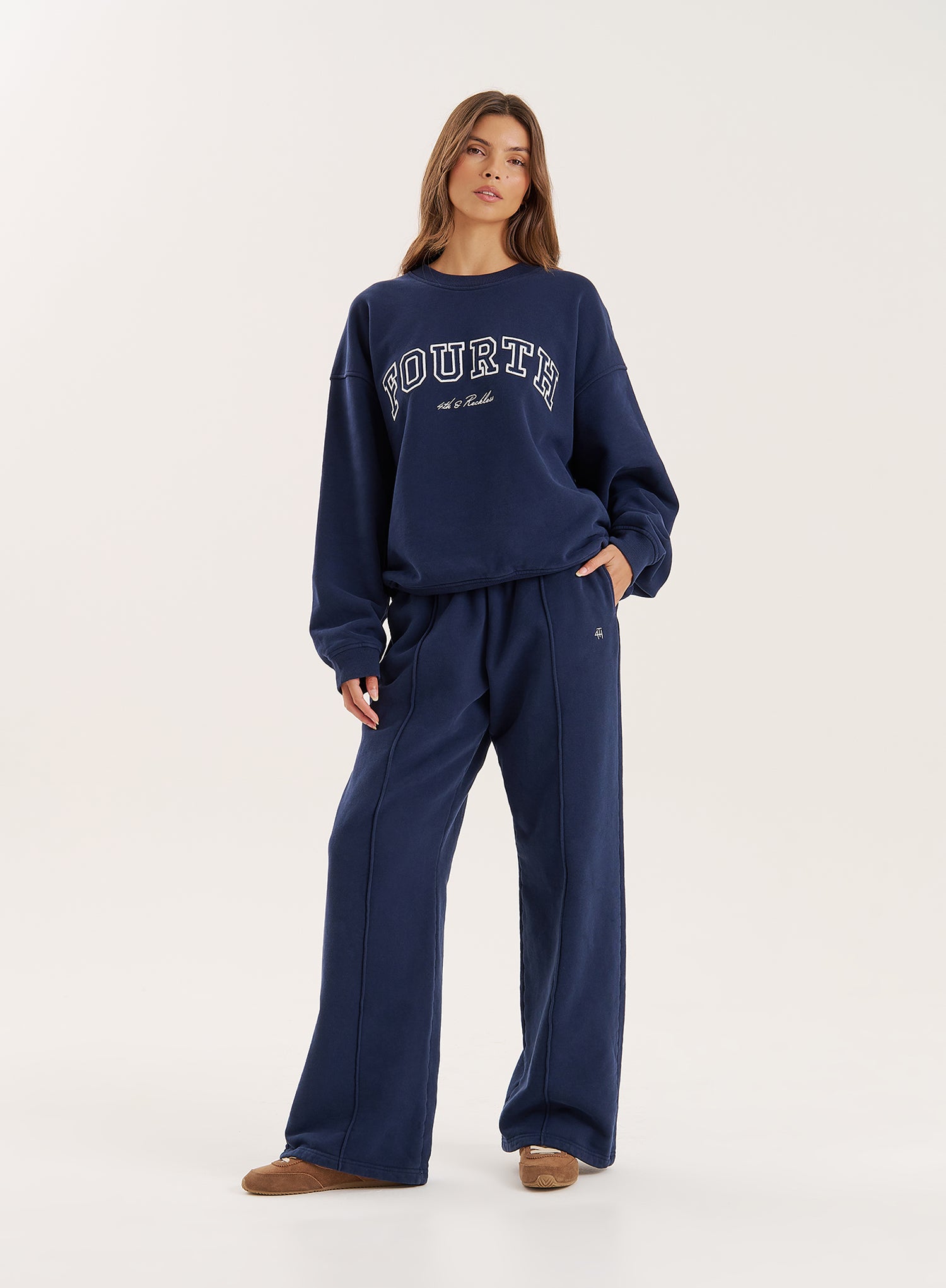 Navy Fourth Embroidered Branded Sweatshirt